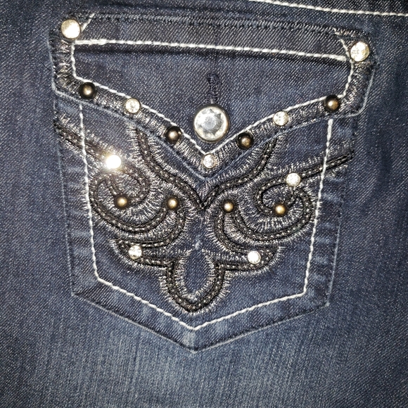 Earl Jean Womens Sz 15 Denim Cuffed Capri Jeans - Picture 7 of 12